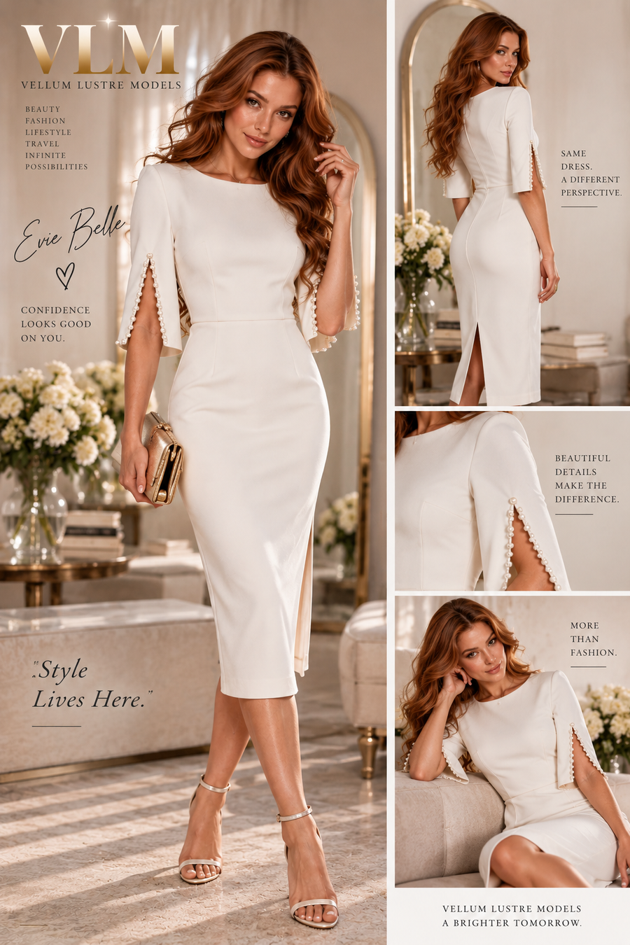 Vellum Lustre Fashion featuring Evie Belle