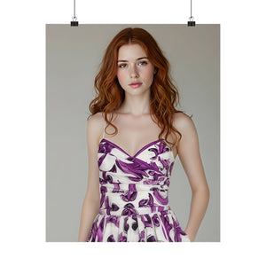 Evie Belle Fashion Art Poster | Elegant Vellum Lustre Models Portrait