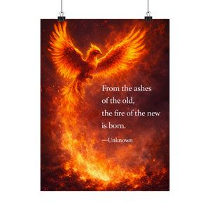 From the Ashes Phoenix Poster - Motivational Wall Art