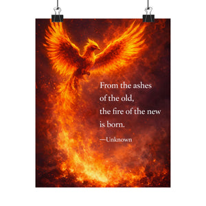 From the Ashes Phoenix Poster - Motivational Wall Art