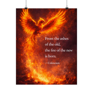 From the Ashes Phoenix Poster - Motivational Wall Art