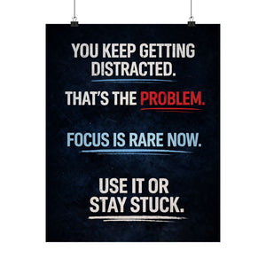 Distraction Is the Problem Poster, Focus Quote Wall Art, Motivational Poster, Mindset Decor, Productivity Print