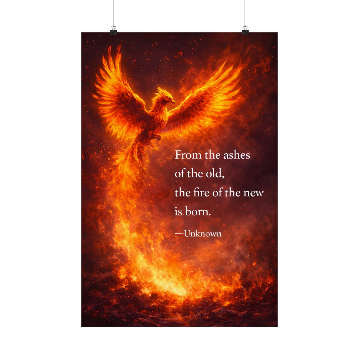 From the Ashes Phoenix Poster - Motivational Wall Art