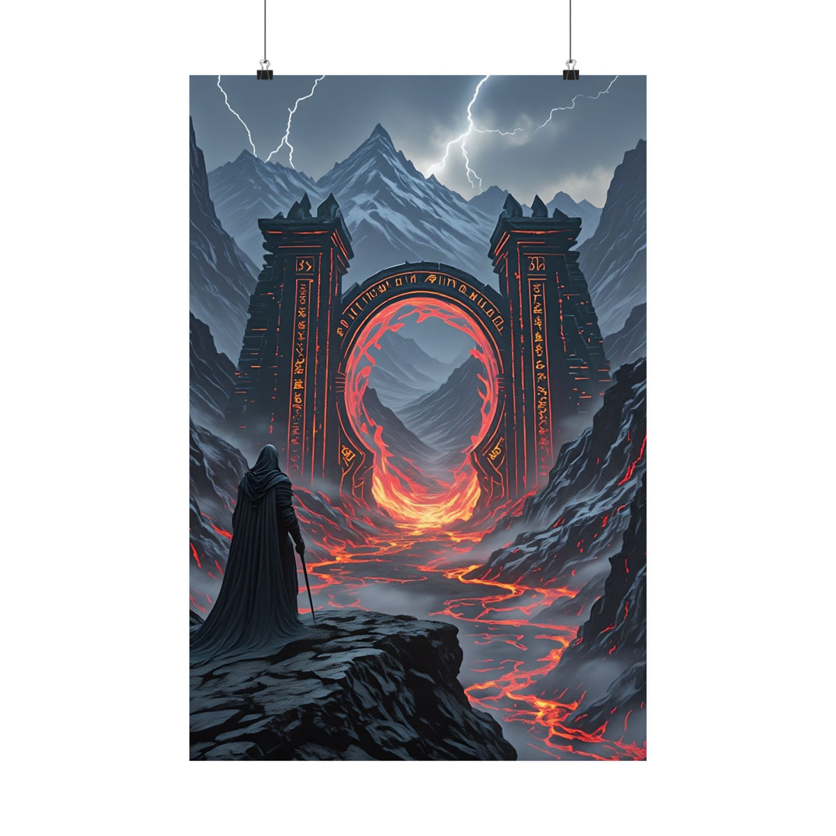 The Infernal Gate - Dark Fantasy Lava Realm Poster