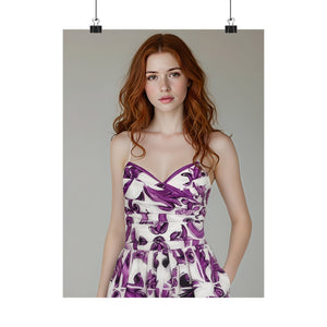 Evie Belle Fashion Art Poster | Elegant Vellum Lustre Models Portrait