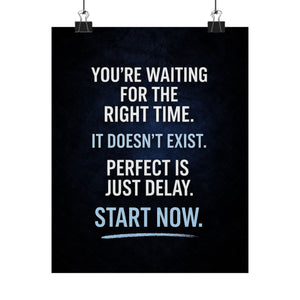 Perfect Is Just Delay Poster, Start Before You are Ready Print, Motivational Wall Art, Mindset Decor, Discipline Poster